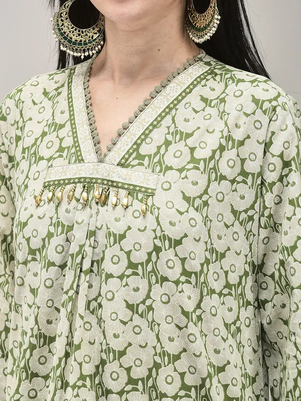 Green_Cotton_Printed_Straight_Kurta_Pant_Dupatta_Set_For_Women