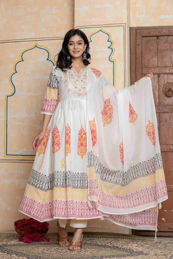 Multicolor_Cotton_Ethnic_Printed_Anarkali_Kurta_Suit_Set_With_Pants_Dupatta_For_Women