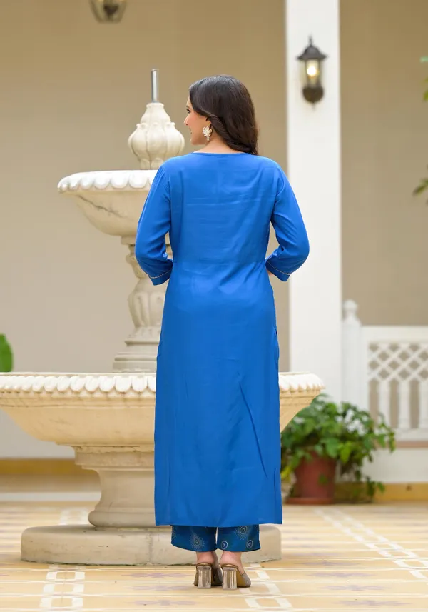 Blue_Muslin_A_Line_Embroidered_Suit_Set_For_Women