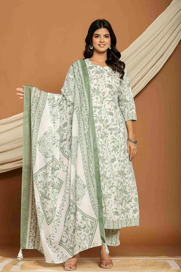 Green_Cotton_Flared_Ethnic_Printed_Suit_Set_For_Women