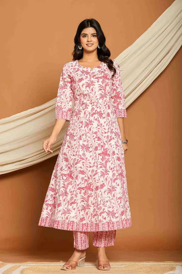 Pink_Cotton_Flared_Printed_Kurta_Pants_Dupatta_Suit_Set_For_Women