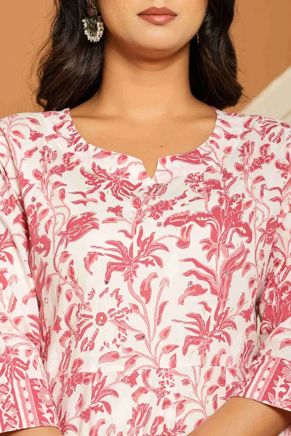 Pink_Cotton_Flared_Printed_Kurta_Pants_Dupatta_Suit_Set_For_Women
