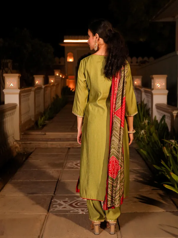 Olive_Green_Viscose_Straight_Zari_Embroidered_Suit_Set_For_Women