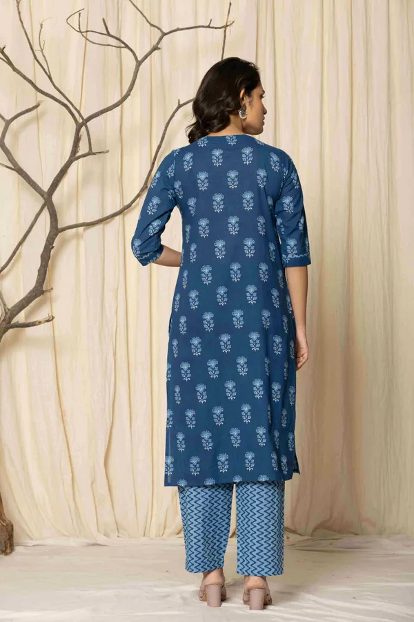 Blue_Cotton_Straight_Printed_Kurta_Pants_Dupatta_Suit_Set_For_Women