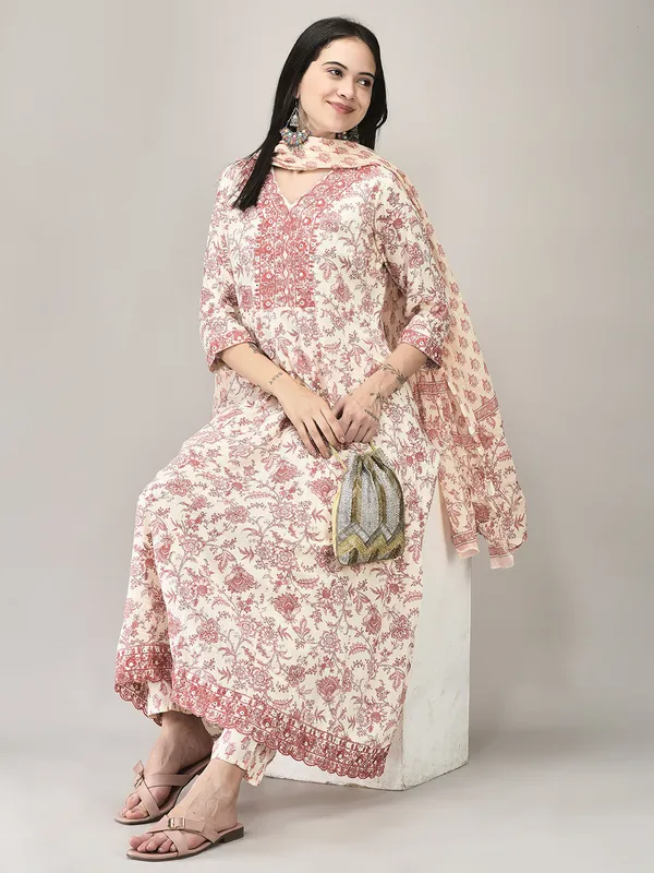 Pink_Rayon_Printed_Flared_Kurta_Suit_Set_For_Women