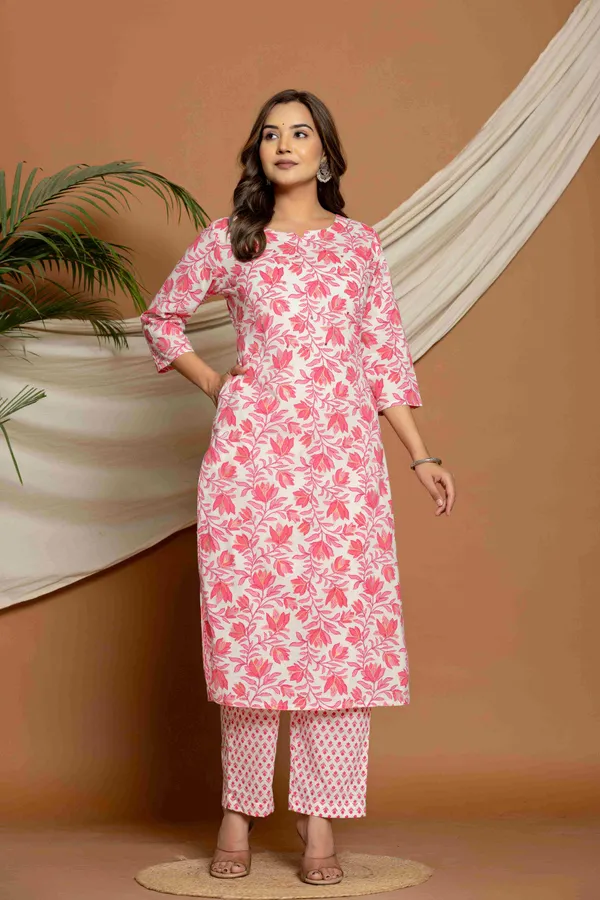 Pink_Cotton_Printed_Straight_Kurta_Pant_Dupatta_Set_For_Women