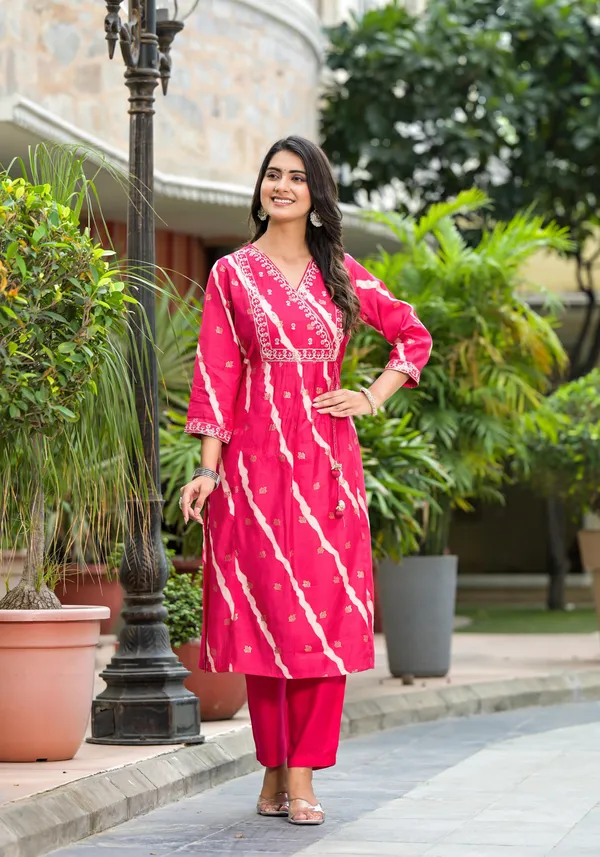 Pink_Modal_Bandhani_Printed_A_Line_Suit_Set_For_Women