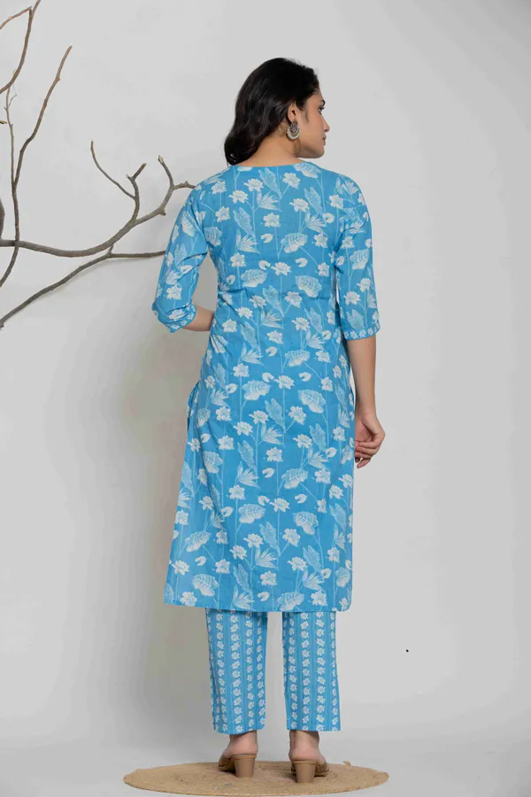 Blue_Cotton_Printed_Straight_Kurta_Pant_Dupatta_Set_For_Women