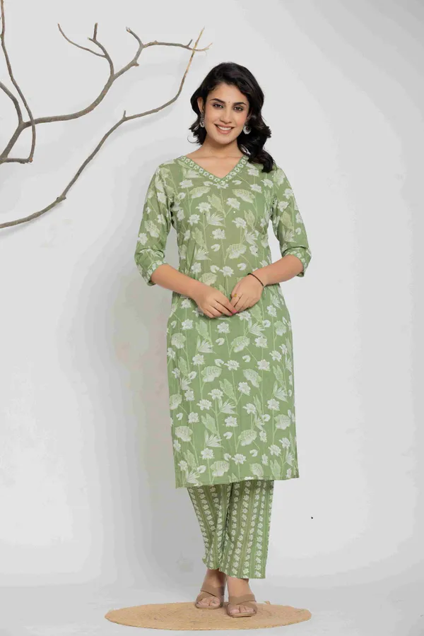 Green_Cotton_Straight_Kurta_Suit_Set_With_Pants_Dupatta_For_Women