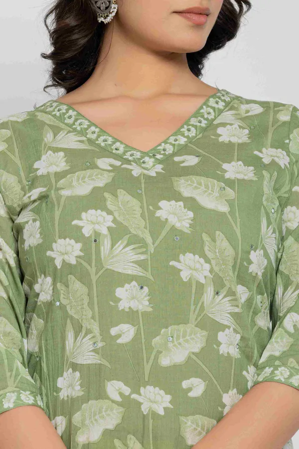 Green_Cotton_Straight_Kurta_Suit_Set_With_Pants_Dupatta_For_Women