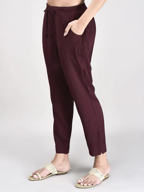 Maroon_Modal_Flared_Printed_Suit_Set_For_Women