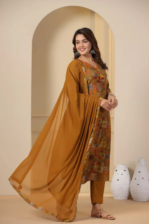 Mustard_Modal_Embroidered_Suit_Set_For_Women