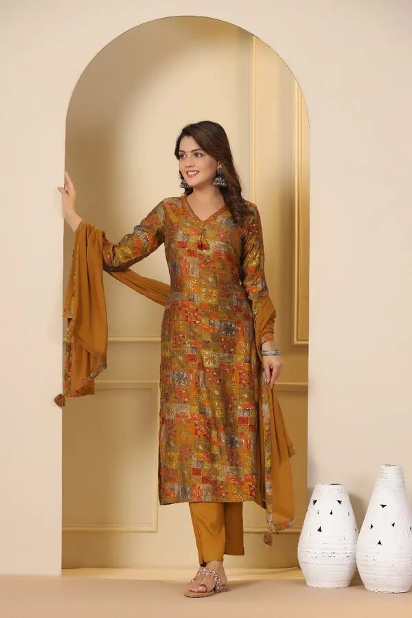 Mustard_Modal_Embroidered_Suit_Set_For_Women