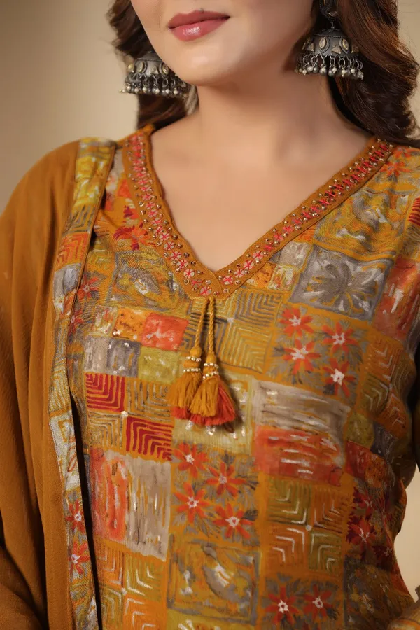 Mustard_Modal_Embroidered_Suit_Set_For_Women