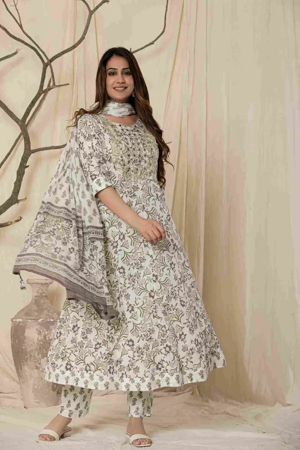 Olive_Green_Cotton_Printed_Flared_Suit_Set_For_Women