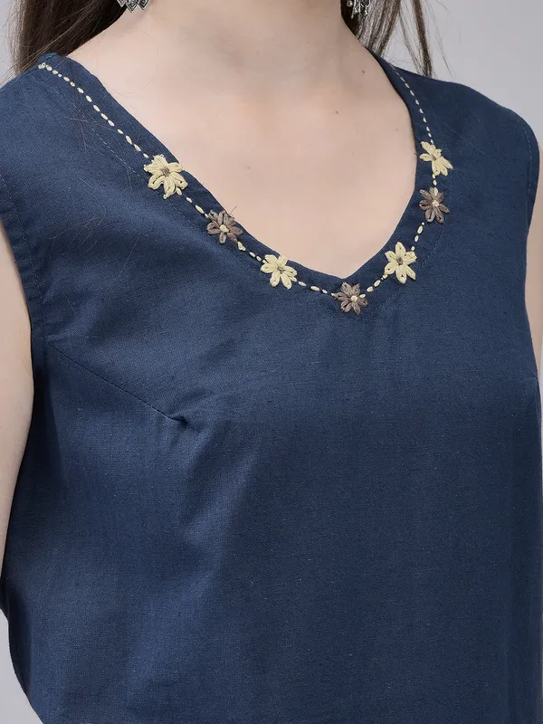 Midnight_Blue_Cotton_Straight_Kurta_Palazzo_Suit_Set_For_Women