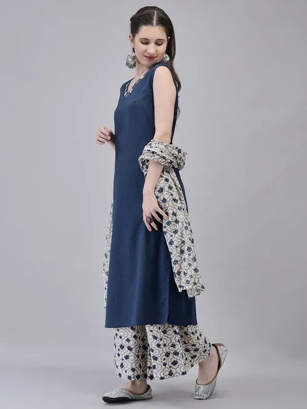 Midnight_Blue_Cotton_Straight_Kurta_Palazzo_Suit_Set_For_Women