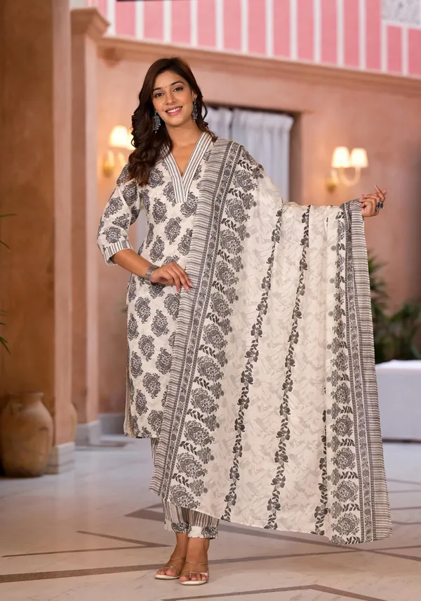 Off_White_Cotton_Printed_Straight_Kurta_Suit_Set_With_Pants_Dupatta_For_Women