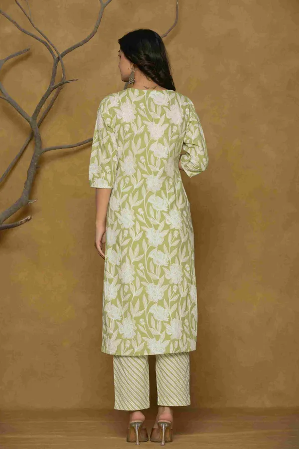 Olive_Green_Cotton_Straight_Printed_Kurta_Pants_Dupatta_Suit_Set_For_Women