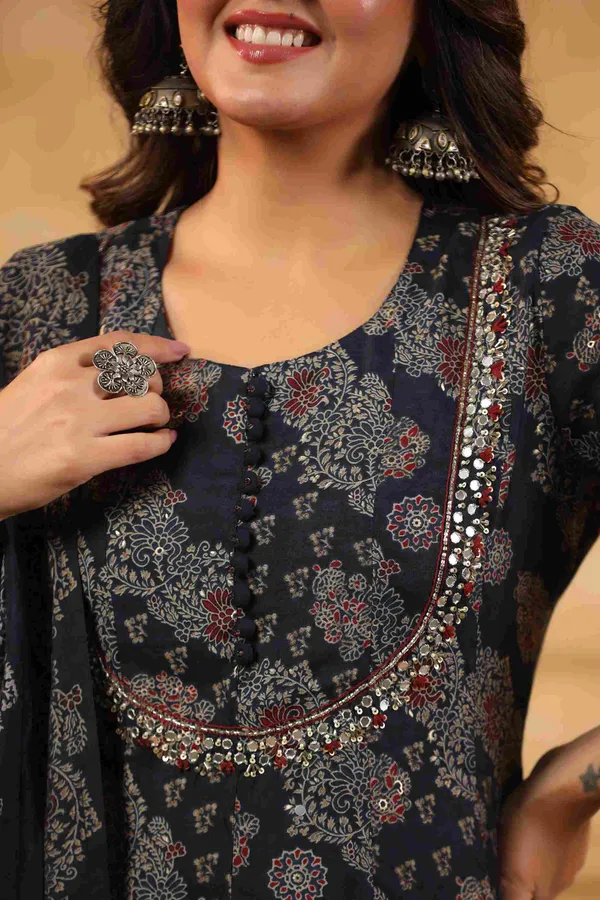 Dark_Blue_Muslin_Floral_Sequin_Embroidered_Straight_Kurta_Suit_Set_For_Women