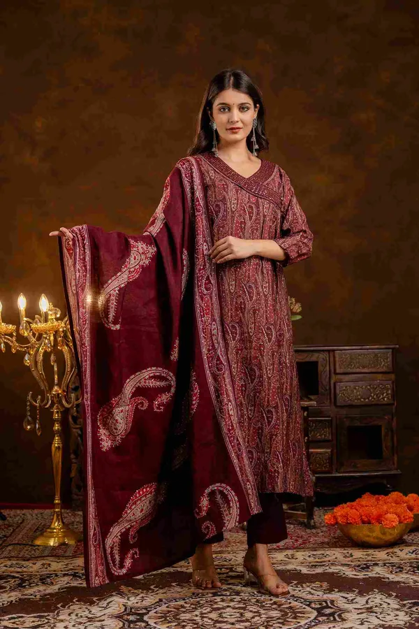 Red_Wine_Muslin_Straight_Printed_Suit_Set_For_Women