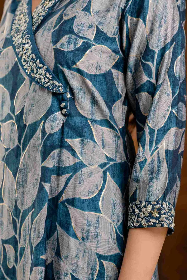 Blue_Muslin_Wrap_Style_Straight_Kurta_Pant_Dupatta_Set_For_Women