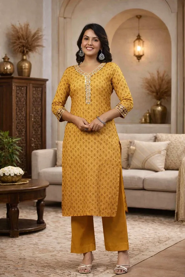 Yellow_Cotton_Straight_Floral_Printed_Suit_Set_For_Women