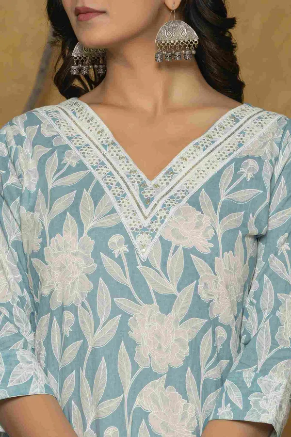 Sky_Blue_Cotton_Straight_Printed_Kurta_Pants_Dupatta_Suit_Set_For_Women