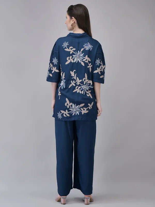 Midnight_Blue_Rayon_Twill_Embroidered_Shirt_Palazzo_Set_For_Women