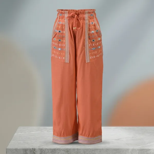 Orange_Rayon_Embroidered_Ethnic_Trouser_For_Women