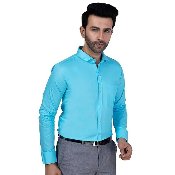 Sky_Blue_Slim_Fit_Full_Sleeve_Shirt_Stylish_Spread_Collar_Cotton_Blend_Shirt_For_Men_Boys