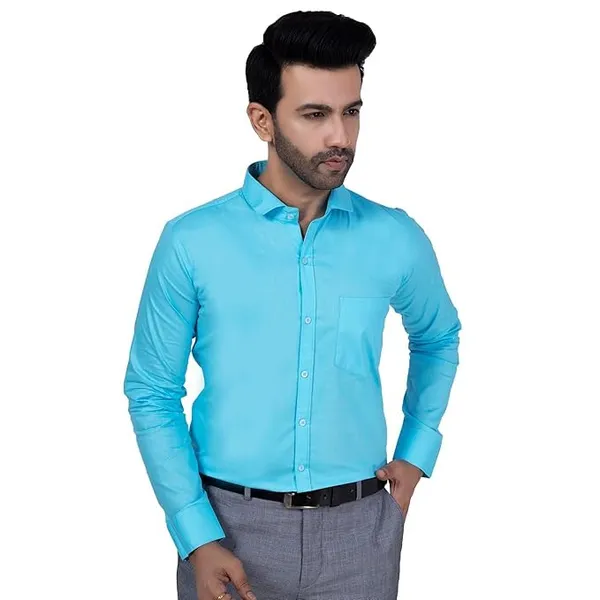 Sky_Blue_Slim_Fit_Full_Sleeve_Shirt_Stylish_Spread_Collar_Cotton_Blend_Shirt_For_Men_Boys