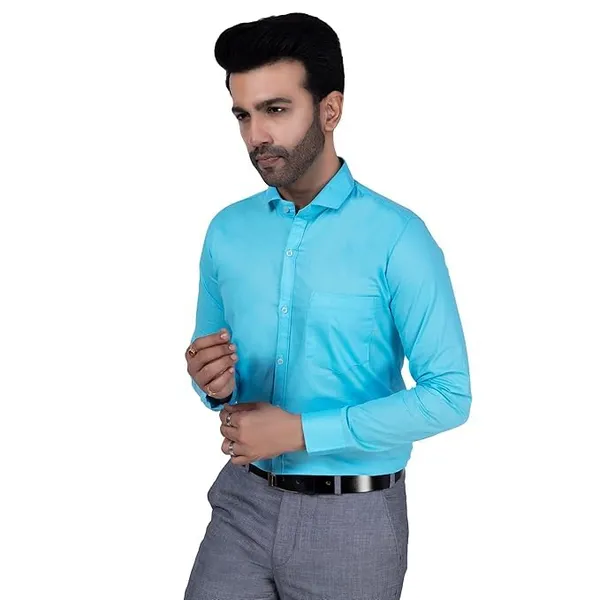 Sky_Blue_Slim_Fit_Full_Sleeve_Shirt_Stylish_Spread_Collar_Cotton_Blend_Shirt_For_Men_Boys