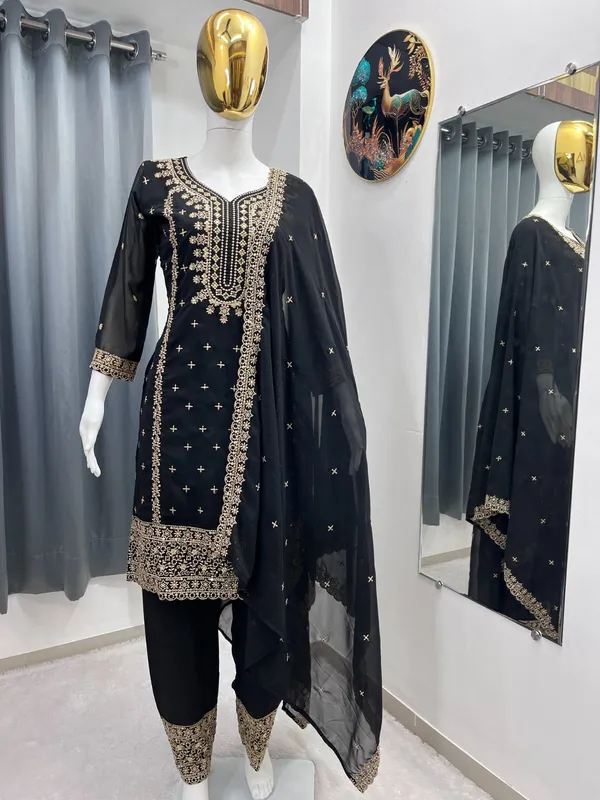 Festival_Special_Designer_Heavy_Embroidery_Sequence_Work_Top_Pant_With_Dupatta_Set_A7094C_Black