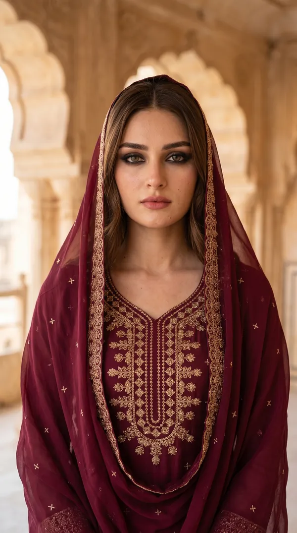 Festival_Special_Designer_Heavy_Embroidery_Sequence_Work_Top_Pant_With_Dupatta_Set_Dark_Pink