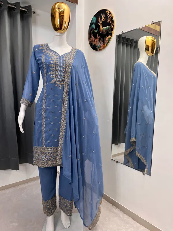 Festival_Special_Designer_Heavy_Embroidery_Sequence_Work_Top_Pant_With_Dupatta_Set_G_Blue
