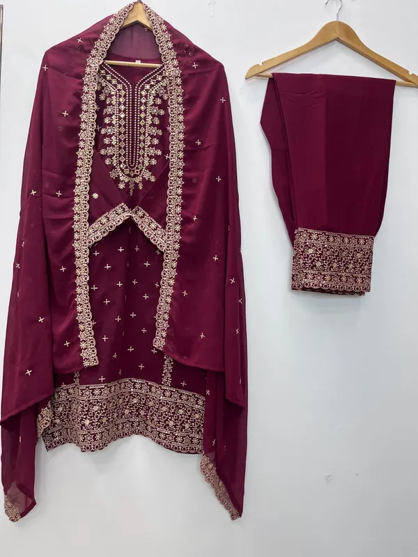Festival_Special_Designer_Heavy_Embroidery_Sequence_Work_Top_Pant_With_Dupatta_Set_A7094C_Wine_Red