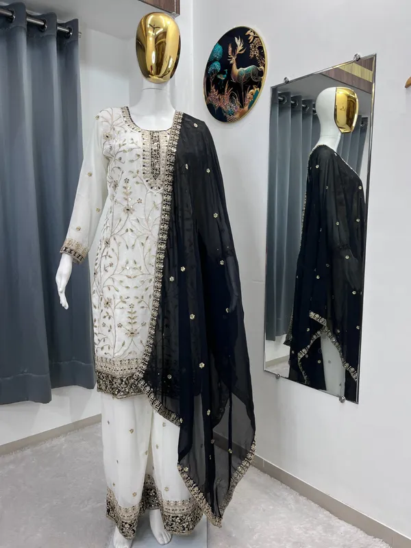 Black_Festival_Special_Heavy_Sequence_Embroidery_Georgette_Top_Palazzo_Dupatta_Set