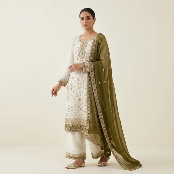 Ivory_Olive_Embroidery_Sequin_Georgette_Kurta_Palazzo_Set_With_Dupatta