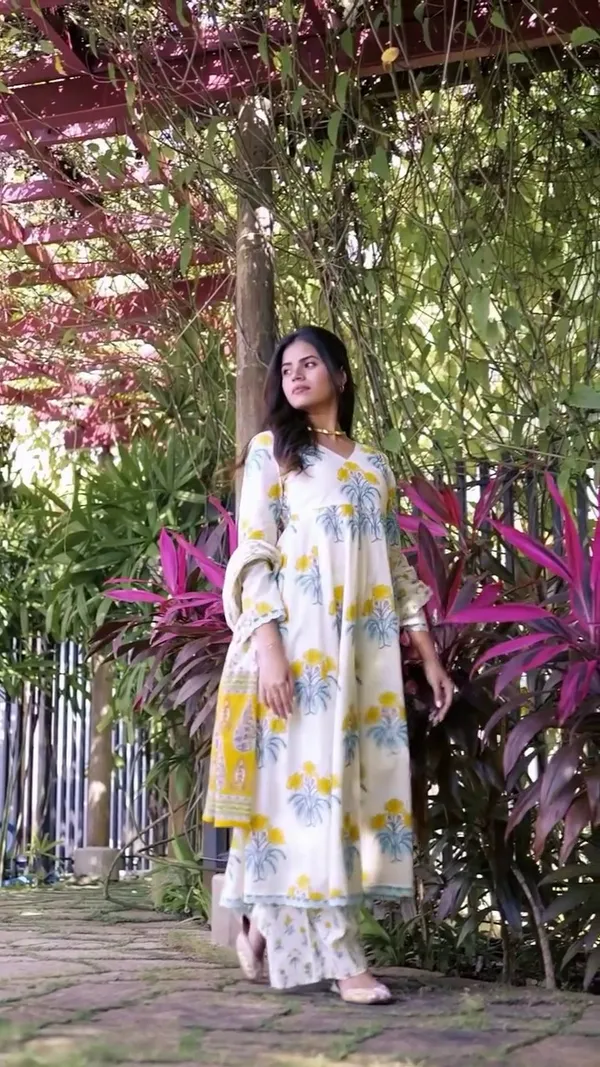 Marigarden_Block_Print_Anarkali_Kurta_Palazzo_Set_With_Dupatta