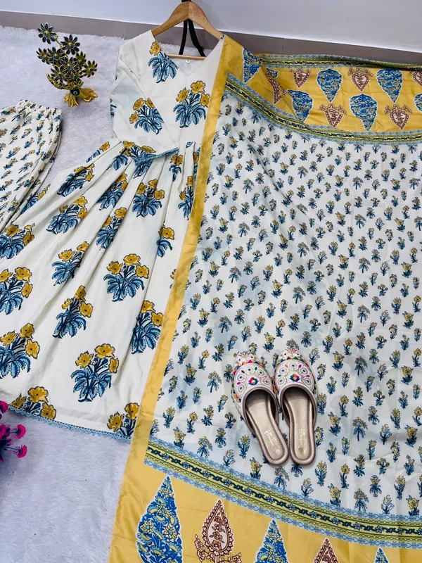 Marigarden_Block_Print_Anarkali_Kurta_Palazzo_Set_With_Dupatta