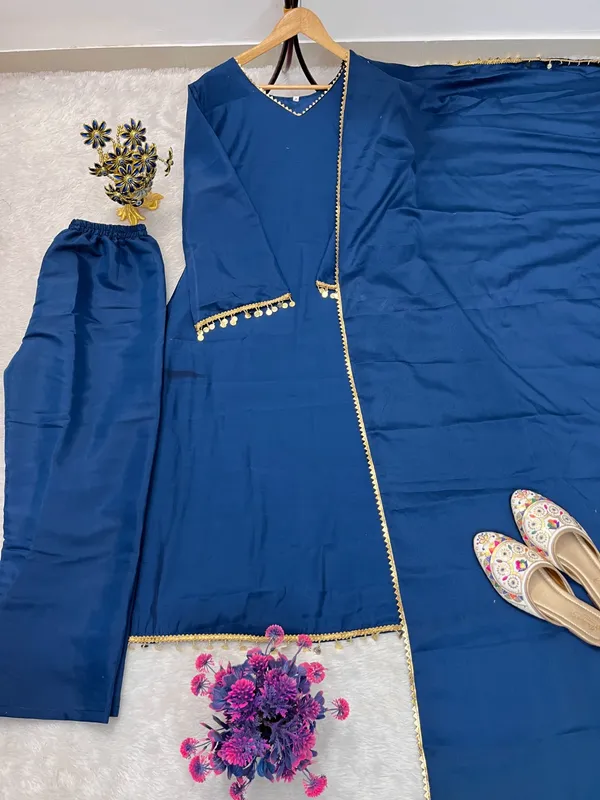 Indigo_Coin_Lace_Anarkali_Kurta_Palazzo_Set_With_Dupatta