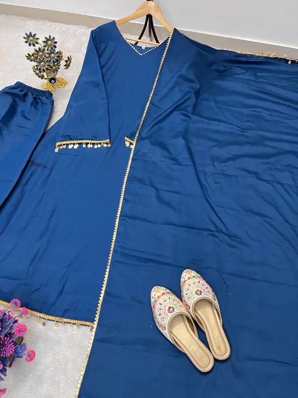 Indigo_Coin_Lace_Anarkali_Kurta_Palazzo_Set_With_Dupatta