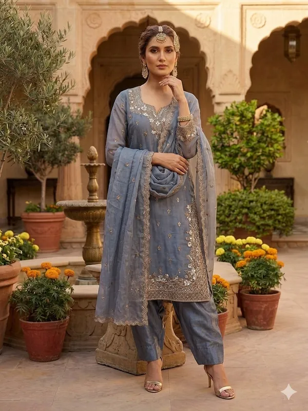 Heavy_Embroidery_Sequence_Work_Fendy_Fabric_Top_Farshi_Palazzo_And_Dupatta_Set