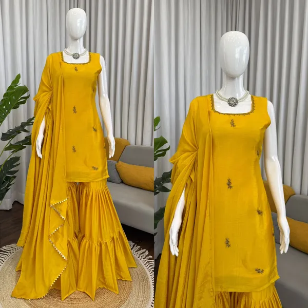 Designer_Sharara_Elegant_Ethnic_Wear_Mehndi_Specail