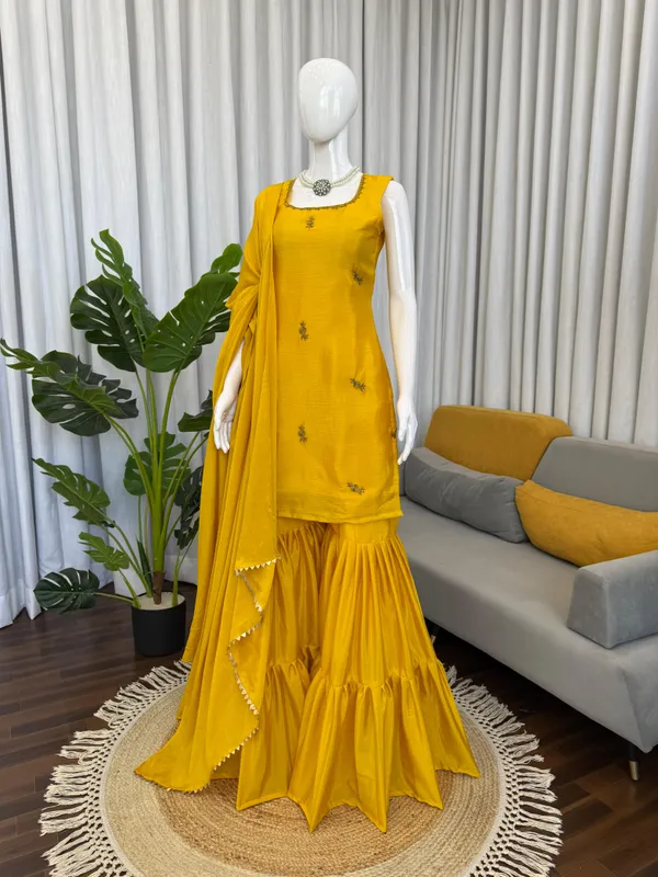 Designer_Sharara_Elegant_Ethnic_Wear_Mehndi_Specail