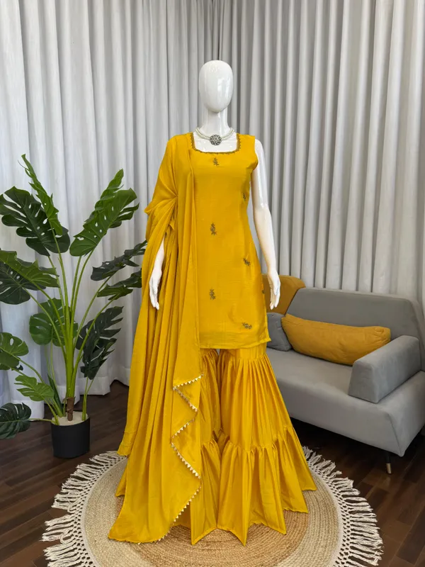 Designer_Sharara_Elegant_Ethnic_Wear_Mehndi_Specail