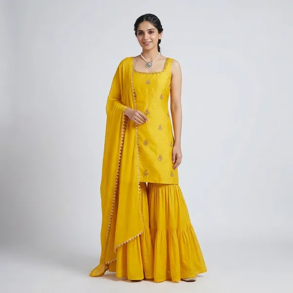 Designer_Sharara_Elegant_Ethnic_Wear_Mehndi_Specail