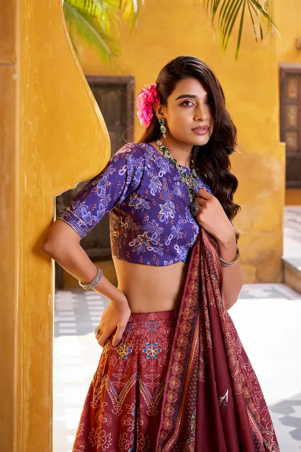 Lehenga_Choli_2026_Wine_Vaishali_Silk_Printed_Lehenga_Choli_Set_with_Muslin_Silk_Dupatta
