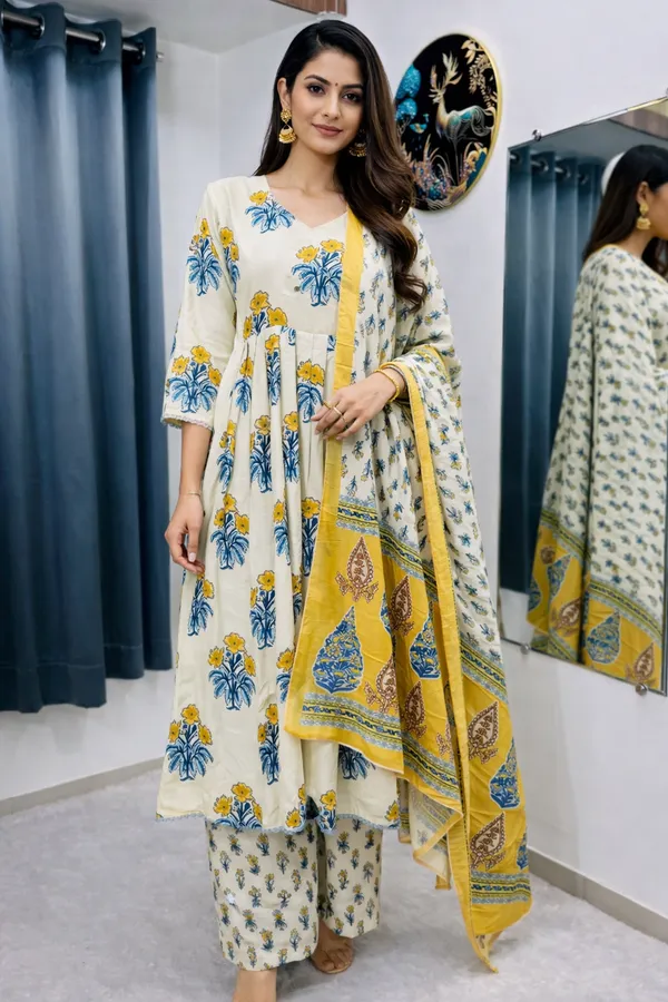 Marigarden_Block_Print_Anarkali_Kurta_Palazzo_Set_With_Dupatta